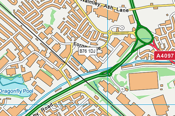 B76 1DJ map - OS VectorMap District (Ordnance Survey)