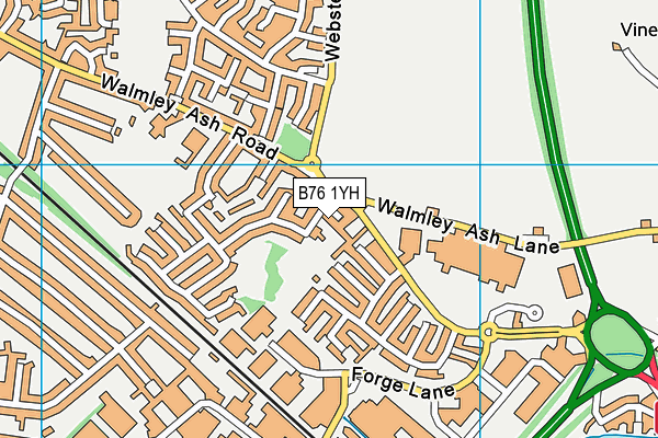 B76 1YH map - OS VectorMap District (Ordnance Survey) B76 1YH map - OS VectorMap District (Ordnance Survey)