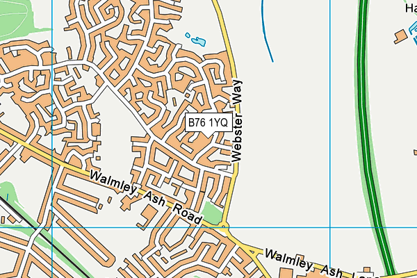 B76 1YQ map - OS VectorMap District (Ordnance Survey) B76 1YQ map - OS VectorMap District (Ordnance Survey)