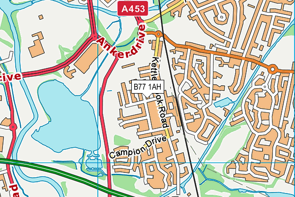 B77 1AH map - OS VectorMap District (Ordnance Survey) B77 1AH map - OS VectorMap District (Ordnance Survey)