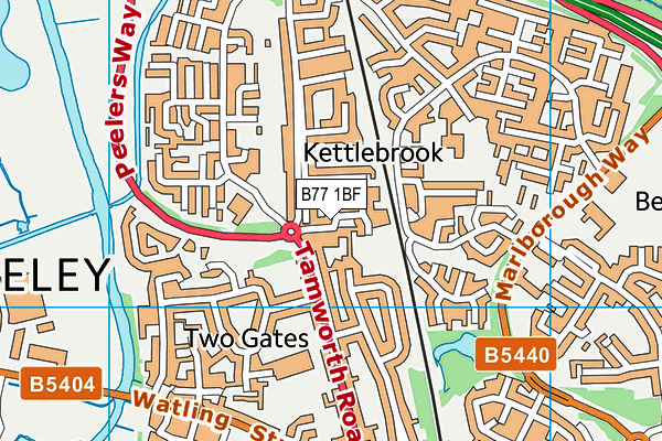 B77 1BF map - OS VectorMap District (Ordnance Survey) B77 1BF map - OS VectorMap District (Ordnance Survey)