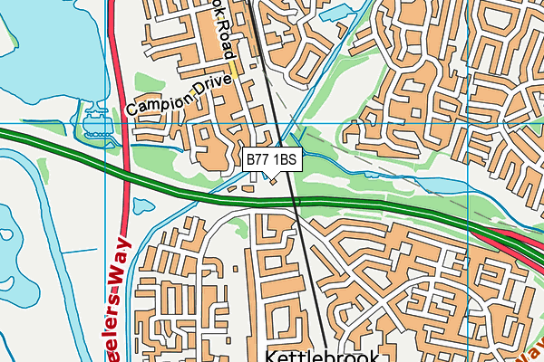 B77 1BS map - OS VectorMap District (Ordnance Survey) B77 1BS map - OS VectorMap District (Ordnance Survey)