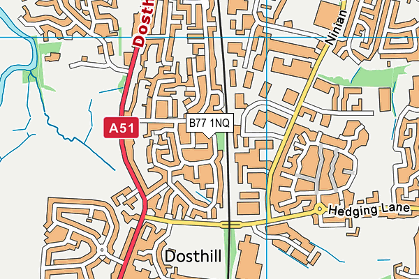 B77 1NQ map - OS VectorMap District (Ordnance Survey) B77 1NQ map - OS VectorMap District (Ordnance Survey)