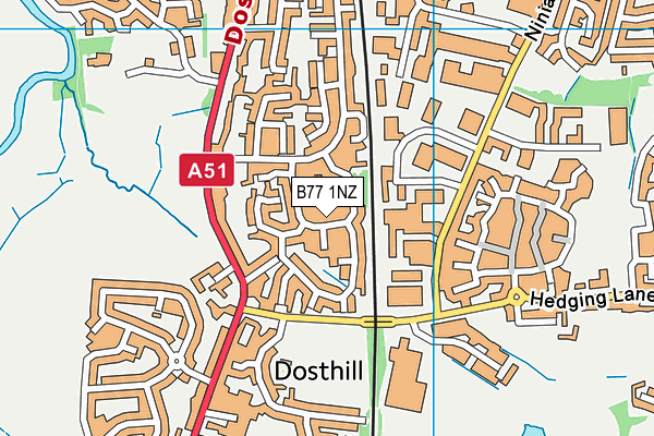 B77 1NZ map - OS VectorMap District (Ordnance Survey) B77 1NZ map - OS VectorMap District (Ordnance Survey)