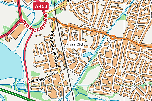 B77 2FJ map - OS VectorMap District (Ordnance Survey) B77 2FJ map - OS VectorMap District (Ordnance Survey)