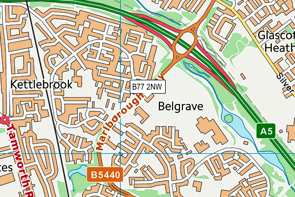 B77 2NW map - OS VectorMap District (Ordnance Survey) B77 2NW map - OS VectorMap District (Ordnance Survey)