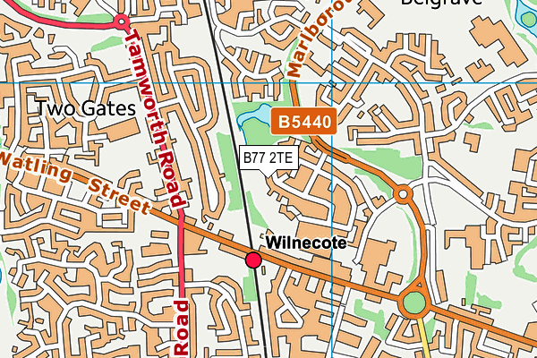 B77 2TE map - OS VectorMap District (Ordnance Survey) B77 2TE map - OS VectorMap District (Ordnance Survey)
