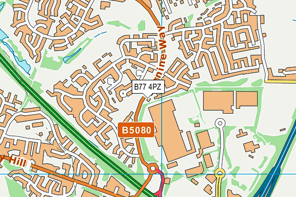 B77 4PZ map - OS VectorMap District (Ordnance Survey) B77 4PZ map - OS VectorMap District (Ordnance Survey)
