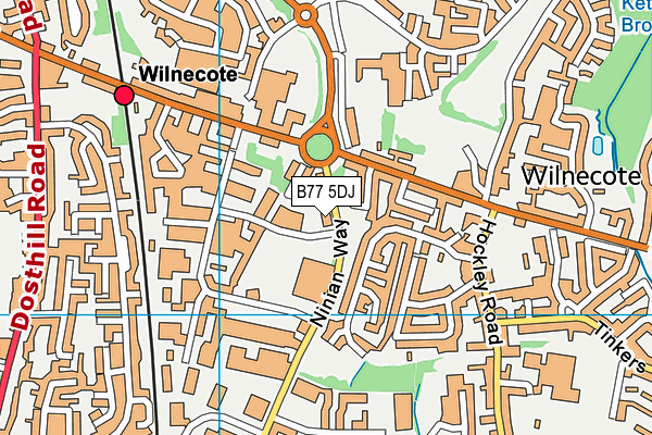 B77 5DJ map - OS VectorMap District (Ordnance Survey) B77 5DJ map - OS VectorMap District (Ordnance Survey)