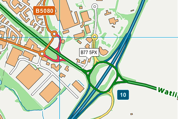 B77 5PX map - OS VectorMap District (Ordnance Survey) B77 5PX map - OS VectorMap District (Ordnance Survey)
