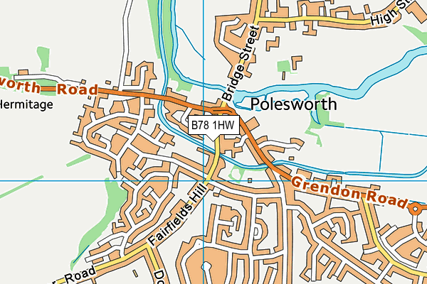 B78 1HW map - OS VectorMap District (Ordnance Survey)