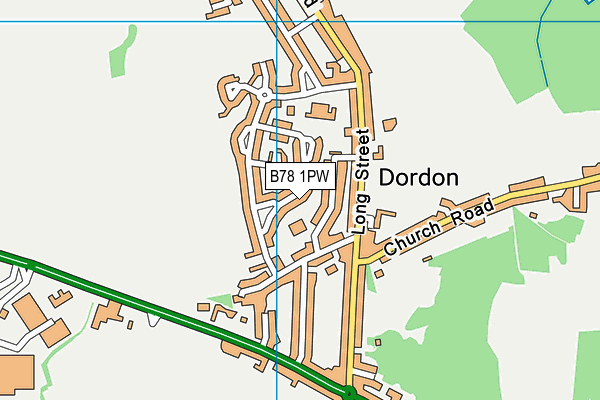 B78 1PW map - OS VectorMap District (Ordnance Survey)