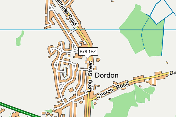 B78 1PZ map - OS VectorMap District (Ordnance Survey)