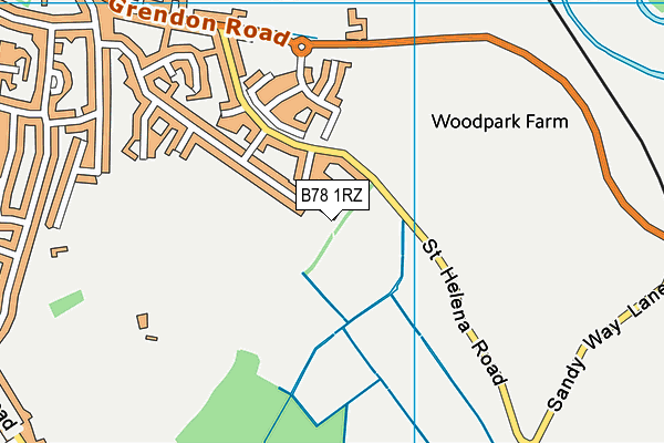 B78 1RZ map - OS VectorMap District (Ordnance Survey) B78 1RZ map - OS VectorMap District (Ordnance Survey)