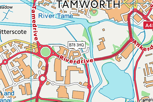B78 3HQ map - OS VectorMap District (Ordnance Survey)