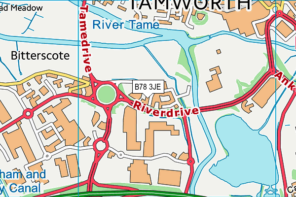 B78 3JE map - OS VectorMap District (Ordnance Survey)
