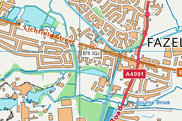 B78 3QJ map - OS VectorMap District (Ordnance Survey)
