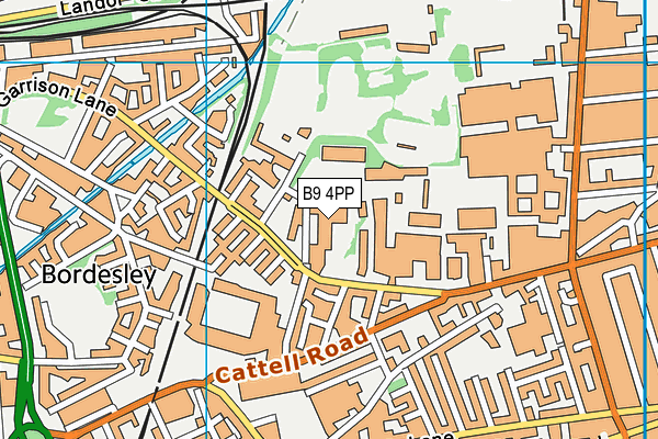 B9 4PP map - OS VectorMap District (Ordnance Survey)