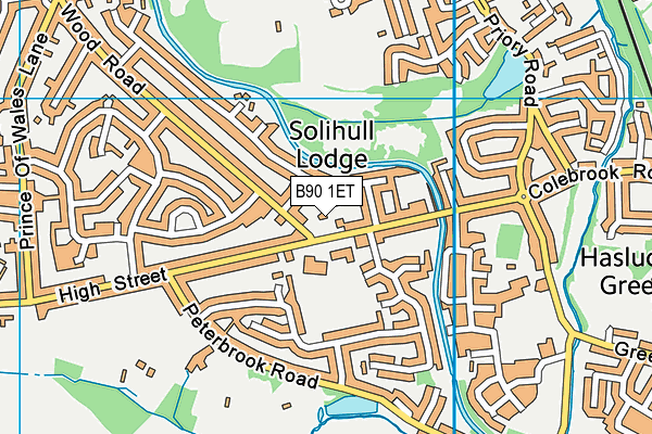 B90 1ET map - OS VectorMap District (Ordnance Survey) B90 1ET map - OS VectorMap District (Ordnance Survey)