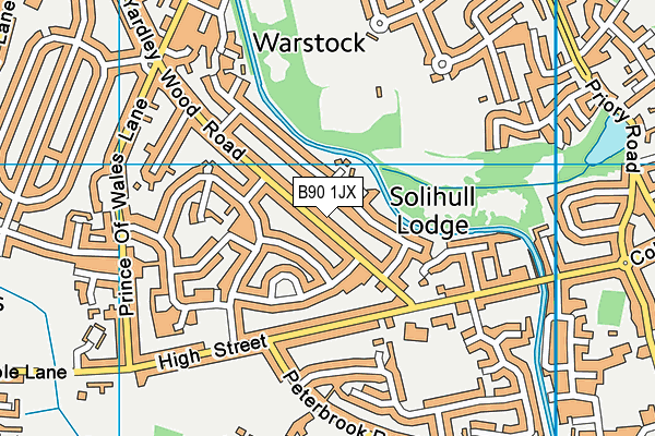 B90 1JX map - OS VectorMap District (Ordnance Survey) B90 1JX map - OS VectorMap District (Ordnance Survey)