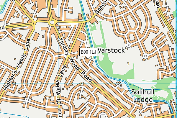 B90 1LJ map - OS VectorMap District (Ordnance Survey) B90 1LJ map - OS VectorMap District (Ordnance Survey)