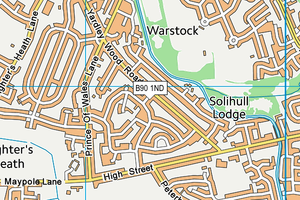B90 1ND map - OS VectorMap District (Ordnance Survey) B90 1ND map - OS VectorMap District (Ordnance Survey)