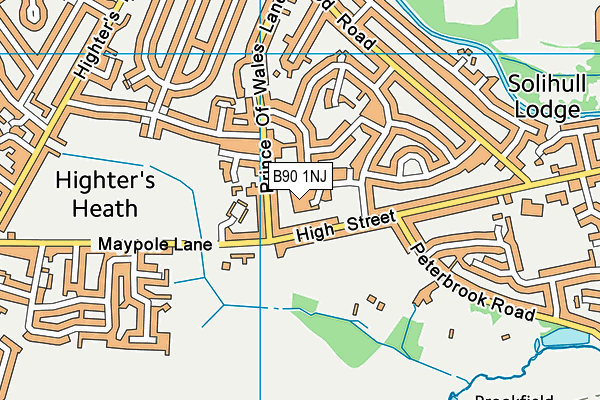B90 1NJ map - OS VectorMap District (Ordnance Survey) B90 1NJ map - OS VectorMap District (Ordnance Survey)