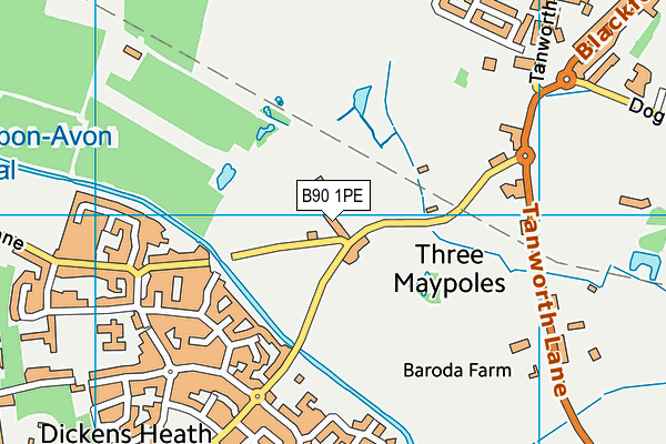 B90 1PE map - OS VectorMap District (Ordnance Survey) B90 1PE map - OS VectorMap District (Ordnance Survey)