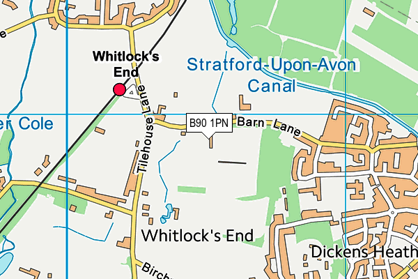 B90 1PN map - OS VectorMap District (Ordnance Survey) B90 1PN map - OS VectorMap District (Ordnance Survey)