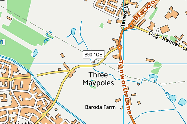 B90 1QE map - OS VectorMap District (Ordnance Survey) B90 1QE map - OS VectorMap District (Ordnance Survey)