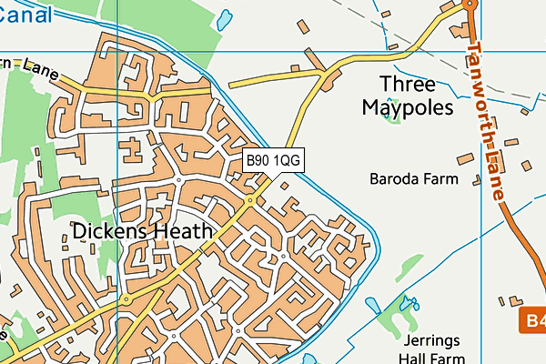 B90 1QG map - OS VectorMap District (Ordnance Survey) B90 1QG map - OS VectorMap District (Ordnance Survey)