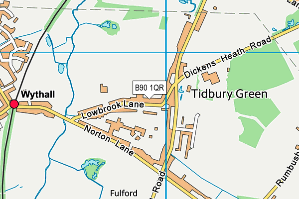 B90 1QR map - OS VectorMap District (Ordnance Survey)