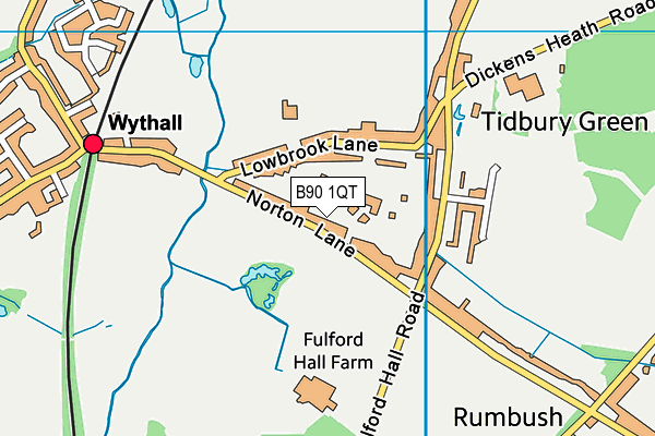 B90 1QT map - OS VectorMap District (Ordnance Survey)