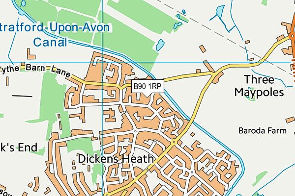 B90 1RP map - OS VectorMap District (Ordnance Survey) B90 1RP map - OS VectorMap District (Ordnance Survey)