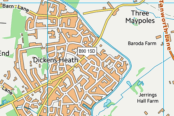 B90 1SD map - OS VectorMap District (Ordnance Survey) B90 1SD map - OS VectorMap District (Ordnance Survey)