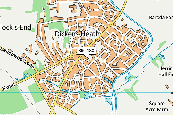 B90 1SX map - OS VectorMap District (Ordnance Survey) B90 1SX map - OS VectorMap District (Ordnance Survey)