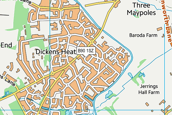 B90 1SZ map - OS VectorMap District (Ordnance Survey) B90 1SZ map - OS VectorMap District (Ordnance Survey)