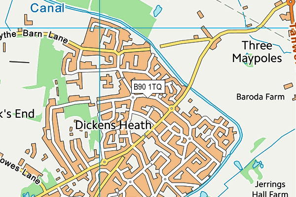 B90 1TQ map - OS VectorMap District (Ordnance Survey) B90 1TQ map - OS VectorMap District (Ordnance Survey)