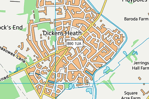 B90 1UA map - OS VectorMap District (Ordnance Survey) B90 1UA map - OS VectorMap District (Ordnance Survey)