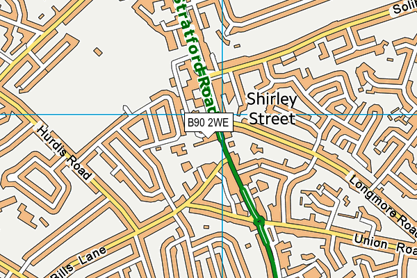 B90 2WE map - OS VectorMap District (Ordnance Survey) B90 2WE map - OS VectorMap District (Ordnance Survey)