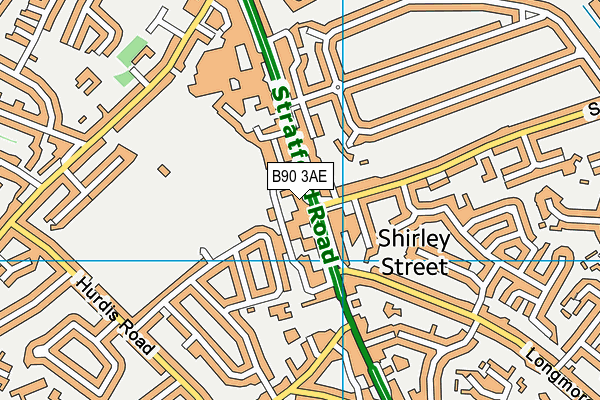 B90 3AE map - OS VectorMap District (Ordnance Survey) B90 3AE map - OS VectorMap District (Ordnance Survey)