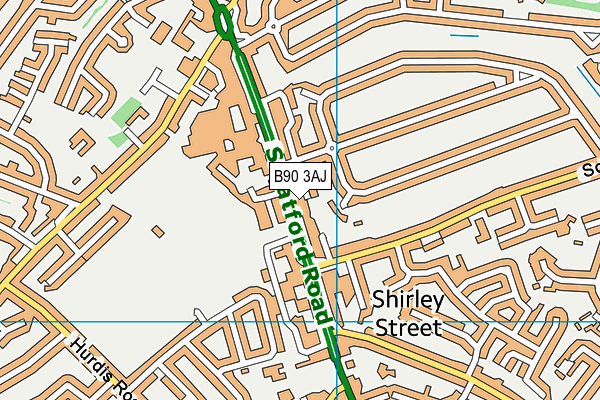 B90 3AJ map - OS VectorMap District (Ordnance Survey) B90 3AJ map - OS VectorMap District (Ordnance Survey)