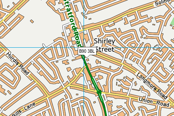 B90 3BL map - OS VectorMap District (Ordnance Survey) B90 3BL map - OS VectorMap District (Ordnance Survey)