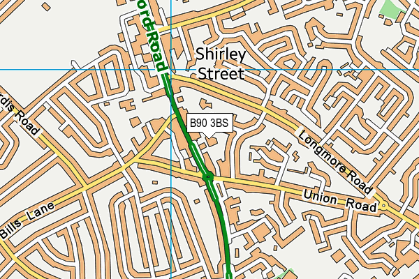 B90 3BS map - OS VectorMap District (Ordnance Survey) B90 3BS map - OS VectorMap District (Ordnance Survey)