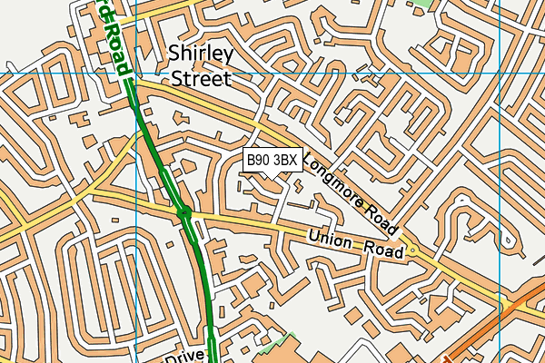 B90 3BX map - OS VectorMap District (Ordnance Survey) B90 3BX map - OS VectorMap District (Ordnance Survey)