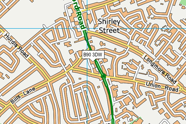 B90 3DW map - OS VectorMap District (Ordnance Survey) B90 3DW map - OS VectorMap District (Ordnance Survey)