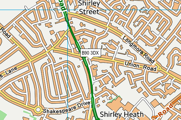 B90 3DX map - OS VectorMap District (Ordnance Survey) B90 3DX map - OS VectorMap District (Ordnance Survey)