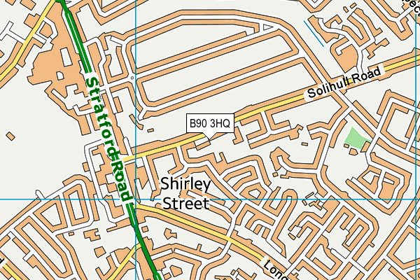B90 3HQ map - OS VectorMap District (Ordnance Survey) B90 3HQ map - OS VectorMap District (Ordnance Survey)