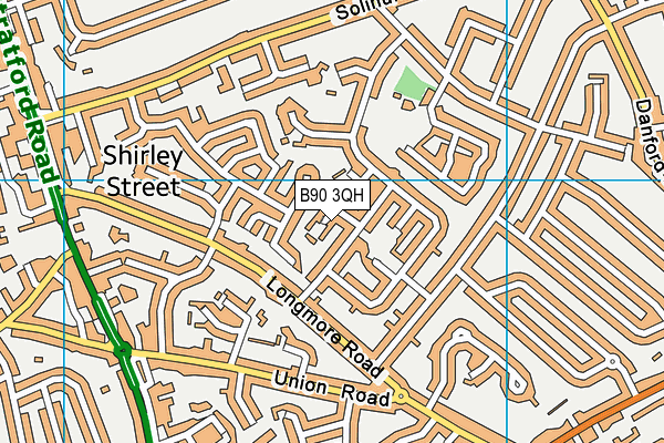 B90 3QH map - OS VectorMap District (Ordnance Survey)