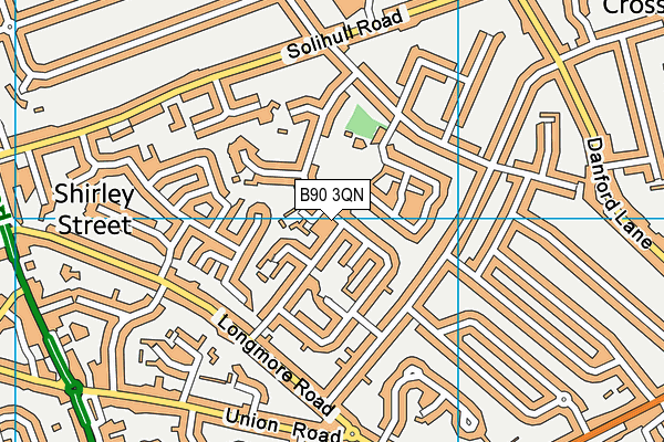B90 3QN map - OS VectorMap District (Ordnance Survey) B90 3QN map - OS VectorMap District (Ordnance Survey)